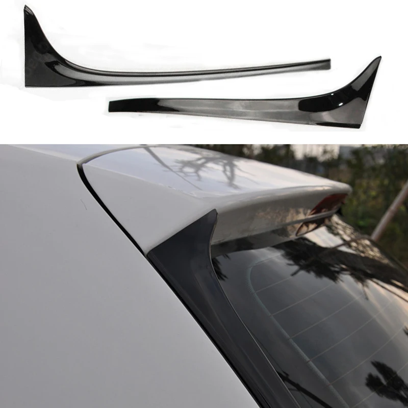 Блеск из АБС пластика черный спойлер для заднего стекла боковой крыло Volkswagen Polo