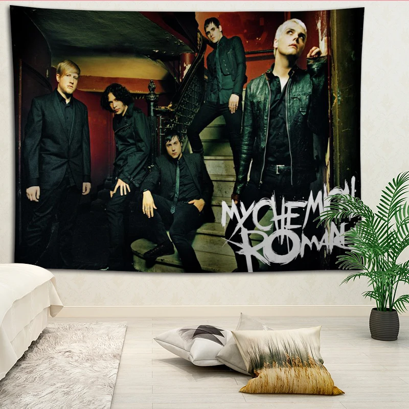 

Новое поступление, гобелен на заказ с принтом My Chemical Romance, большие размеры, для дома, гостиной, спальни, декоративное настенное одеяло