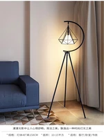 led vertical living room floor lamp nordic modern decorative copper gold triangle led bedroom lamp