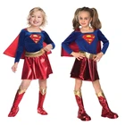 Детский маскарадный костюм супергероя для девочек, накидка, платье, бахилы, одежда на день рождения