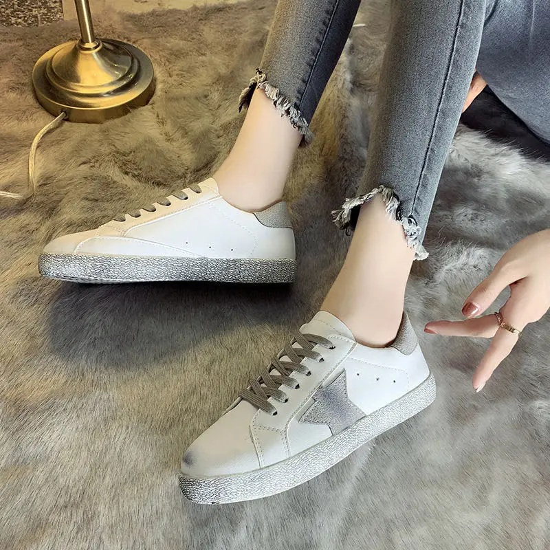 Женские кроссовки 2020New лучшее качество суперзвезды со звездами и блестками