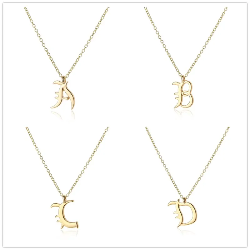 Крошечное начальное ожерелье с буквами алфавита все 26 Английских A-Z Cursive