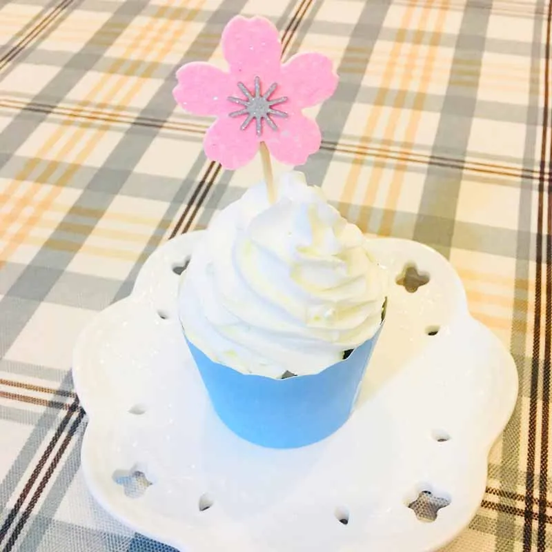 10 шт. розовые топперы для капкейков с цветком вишни украшения дня рождения