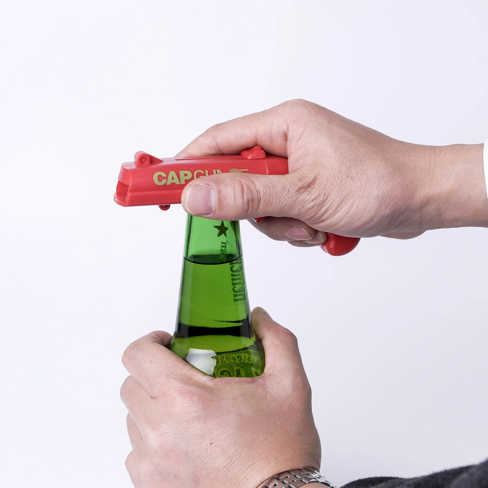 

Pistol style ejection bottle opener shooting bottle opener launching bottle cap beer opener bottle cap launcher