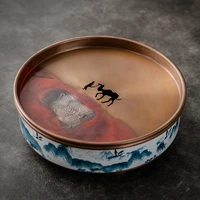 water storage type bamboo tea tray pot tray copper tripod tea ceremony utensils serving trays ceramic tea tray tea table