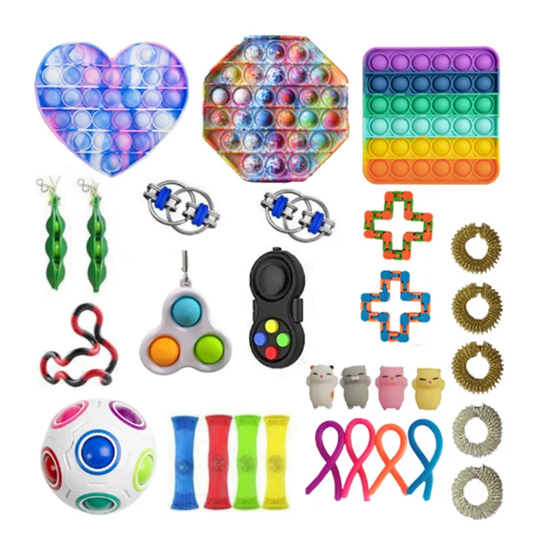 Anti Stress Pop it Box Strings Marble Fidget Toys Set Relief Gift Adults Children Poppit Antis-tress Popit Relief Figet Toy Pack enlarge