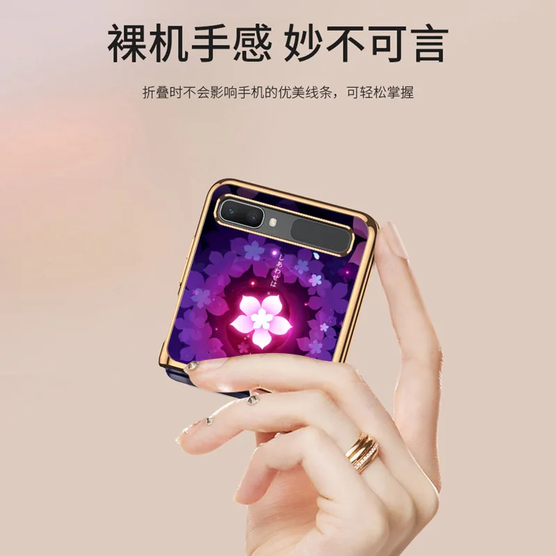 for samsung galaxy z flip 5g luxruy plated phone case for samsung galaxy z flip sm f7070 f700n f7000 anti fall shockproof cover free global shipping