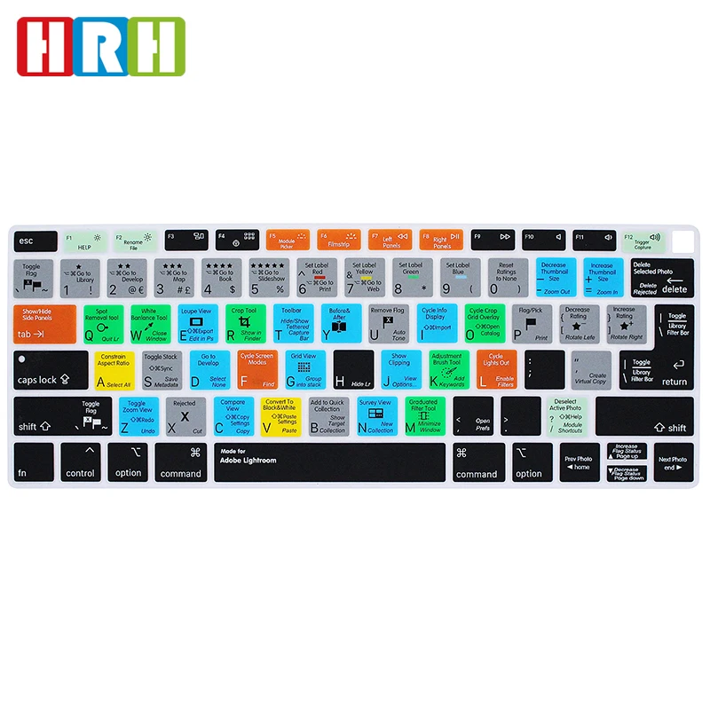 Ярлыки клавиатуры для Adobe lighroom силиконовая Обложка MacBook Newest Air 13 &quot2018 выпуска A1932 с