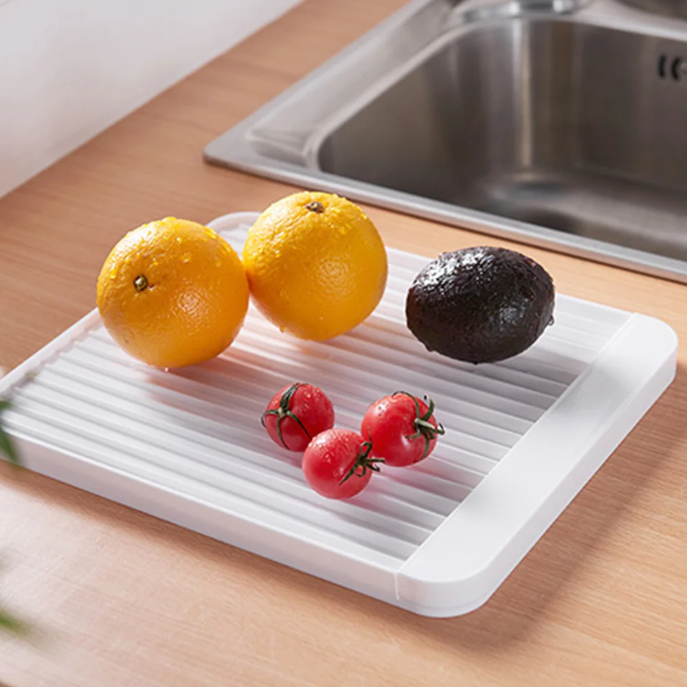 

Drain Tray Kitchen Organizer Diatom Mud Draining Board Mat Multifunctionnal Dish Drainer Concave Convex Design Drying Rack