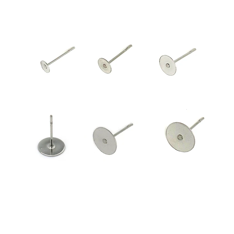 Пустая основа для сережек гвоздиков из нержавеющей стали с кабошоном размером 3 14
