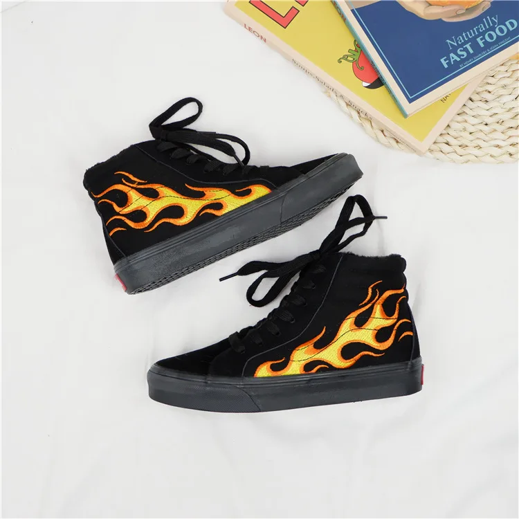 Ins Wild Harajuku Ulzzang/женская зимняя обувь из хлопка в Корейском стиле; Теплая Бархатная парусиновая обувь; кожаные кроссовки