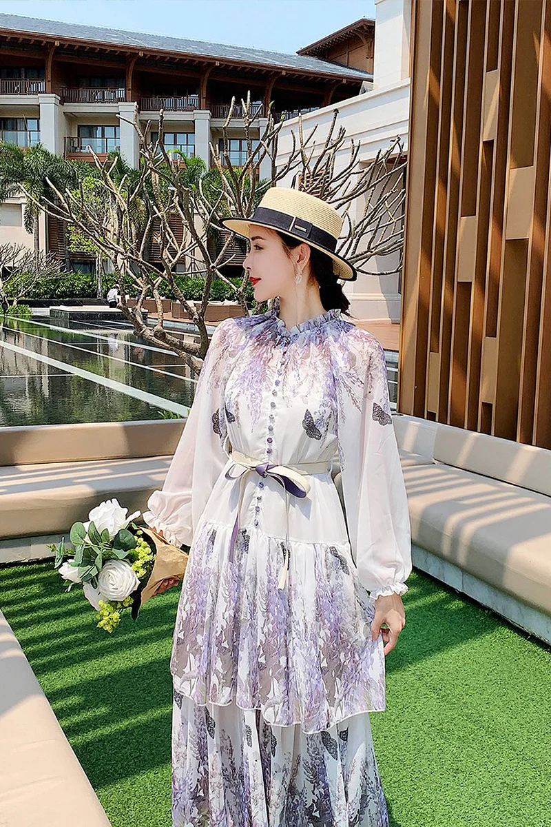 

Beach Dress for Women Spring Autumn 2021 African Lace Dresses for Women In Clothing Embroidery High Waist Runway Woman Dresses