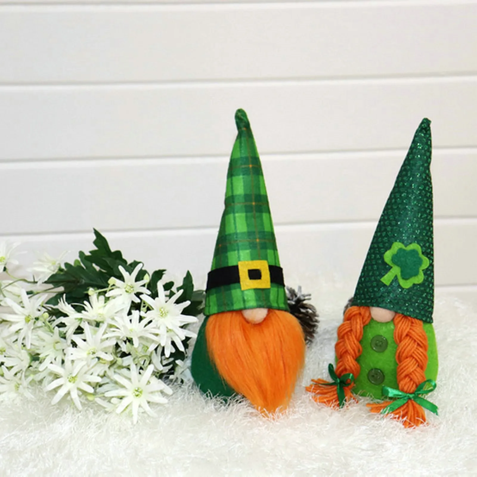 

A Gift Present St Patrick's Day Decorations Green Trefoil Cute Faceless Doll Favor Party Decoration For Home New Year Navidad#7