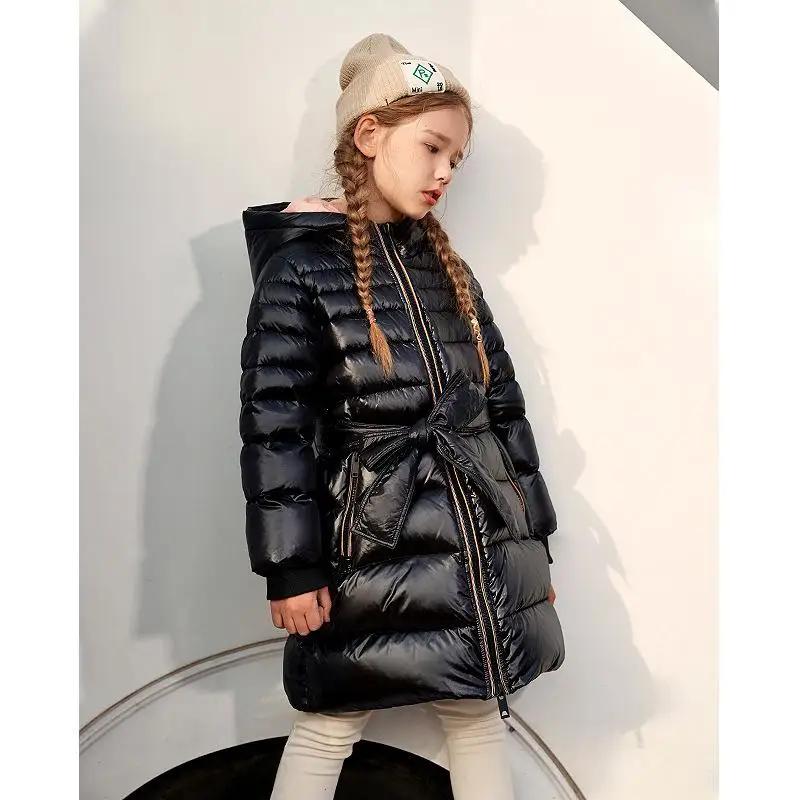 

Kids Girls Mid Long Down Jackets Warm Thickening White Down Duck Coats 3-14 Years Chidren Snowsuit Winter Outerwear Clothes