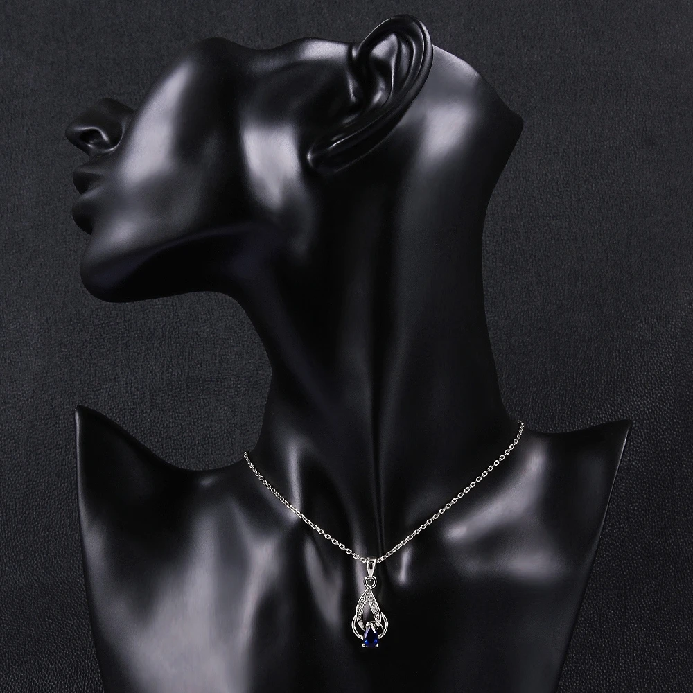 Visisap сверкающий Циркон голубого пламени ожерелья для женщин звено цепи розовое