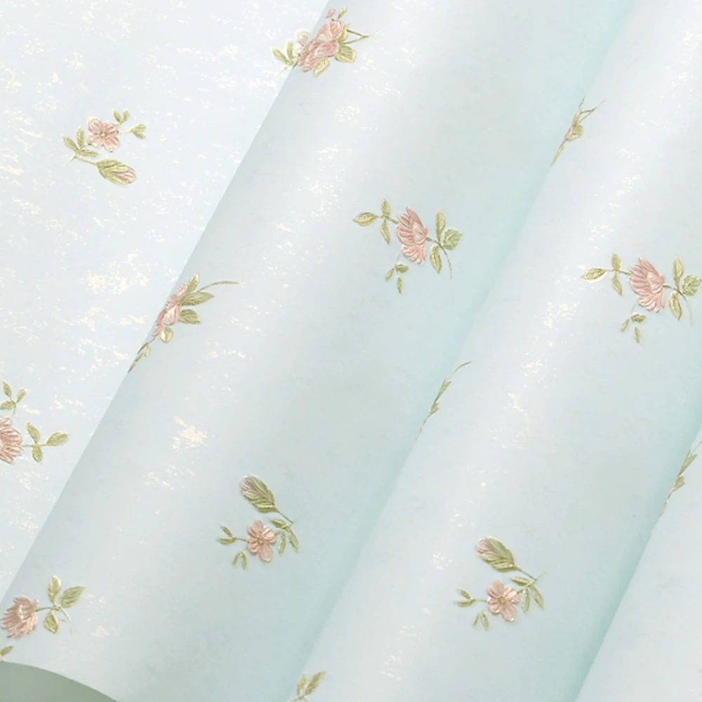 Q QIHANG Modern Garden Fine Crushed Flowers Warm Bedroom Living Room Non-woven Wallpaper 0.53m*10m=5.3m2 | Обустройство дома