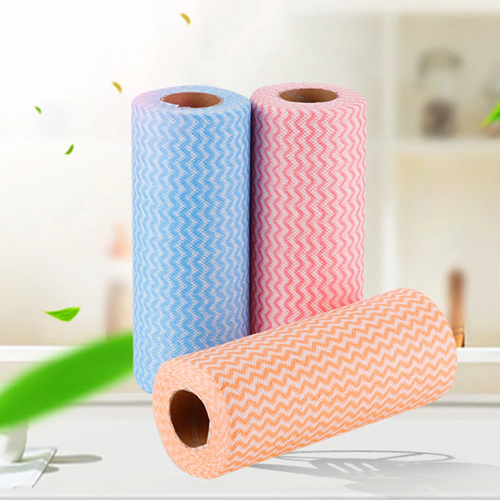 

1 Roll Eco-Friendly Cleaning Wash Cloth Non Woven Duster Cloth Dish Cloth Break Point No Oil Rag Furniture Items Kitchen Towels