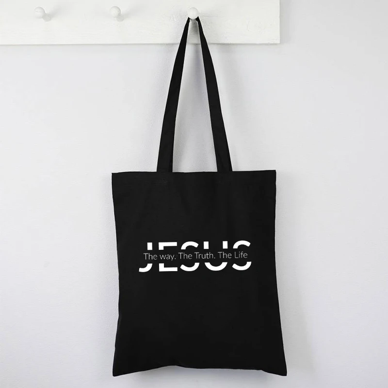 

Jesus The Way The Truth The Life Handbags 2021 Jesus Fashion Tote Bag Gift Religious Gift Reusable Custom Bags with Logo M