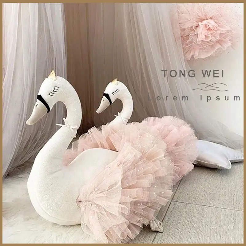 

cartoon crown Swan comfort doll plush toy pillow doll birthday gift girl office chair pillows decor home