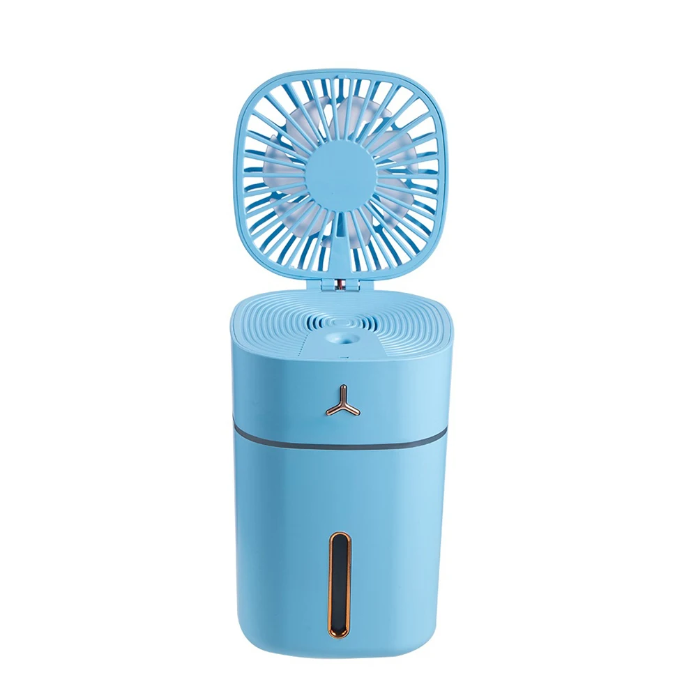 

300ml Adjustable Angle USB Air Humidifier Mist Spray LED Light Desk Cooling Fan LED Light Mist Sprayer Cooling Fan