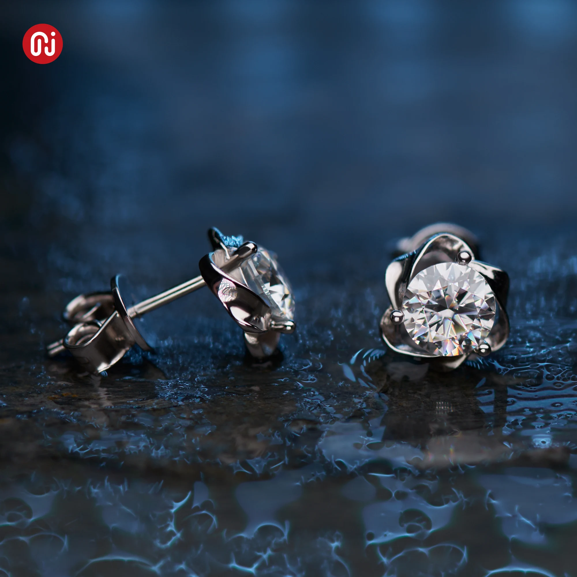 GIGAJEWE Moissanite EF цвет VVS1 всего 1.0ct 925 серебряные серьги 18K позолоченные алмазные пробы