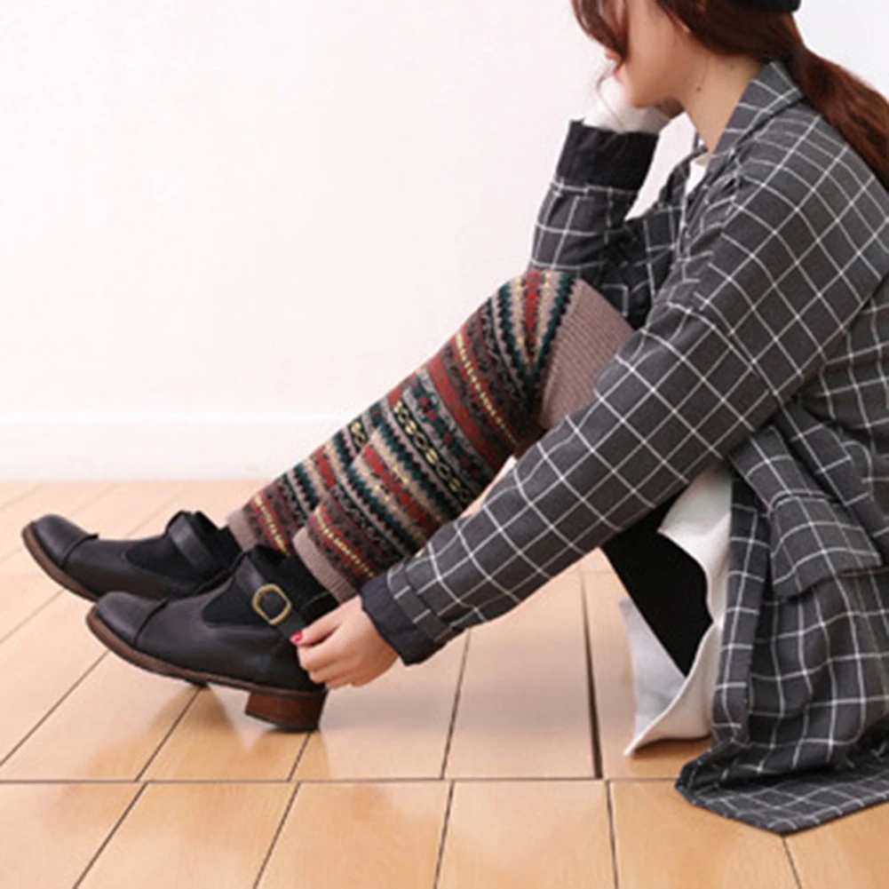 Women Winter Winter Leg Warmers Wool Lady High Boot Knee Stockings Trim Crochet Knit Long Socks Boot Long Socks Legging Warmer