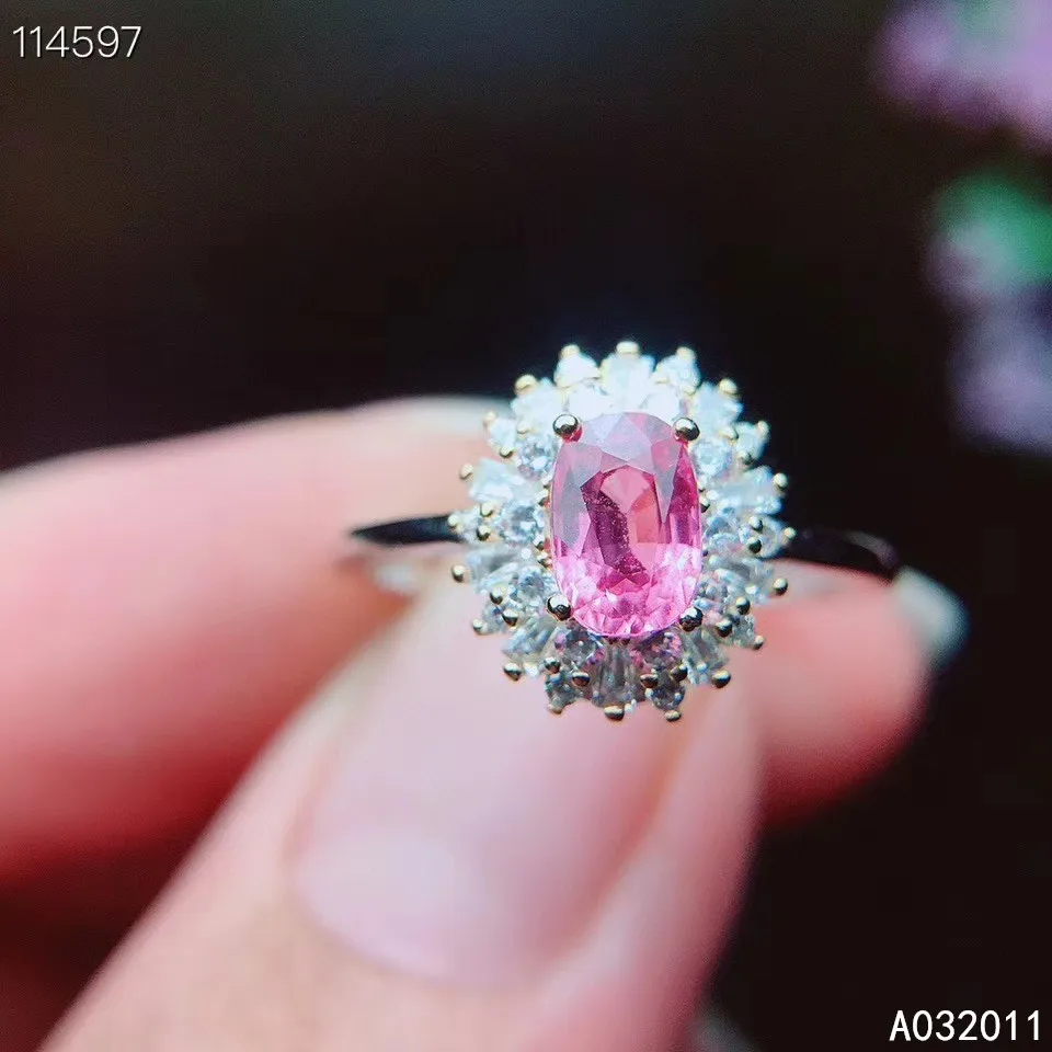 

KJJEAXCMY Fine Jewelry 925 Sterling Silver Inlaid Natural Pink Sapphire Popular New Women Ring Support Test Hot Selling