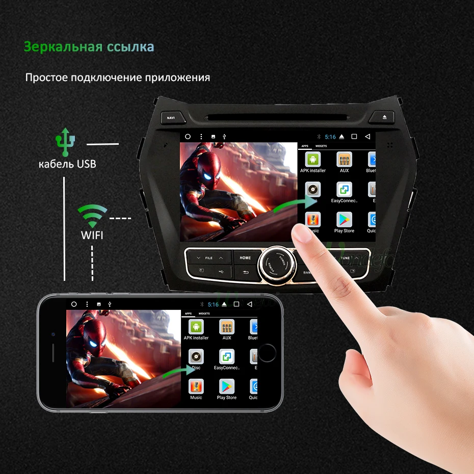 DSP 4G 64G Android 9,0 ips экран 2 Din Автомобильный dvd-плеер для hyundai IX45 Santa fe 2013 gps плеер навигация Радио стерео
