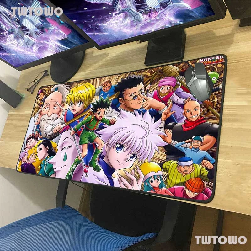 

HD Japanese Manga Hunter Large Computer Table Mat Black Lock Edge Mouse Keyboard Pad Rubber Non-slip For Csgo Dota Gamer Xxl