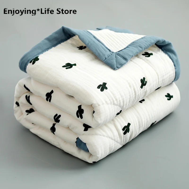 

New Pure Cotton Thickened Children's Blanket Summer Bedroom Towel Quilt Blanket Blanket Siesta To Keep Warm