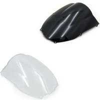 black double bubble transparent windscreen shield for 2000 2002 kawasaki zx6r aftermarket motorcycle parts 2001 00 02