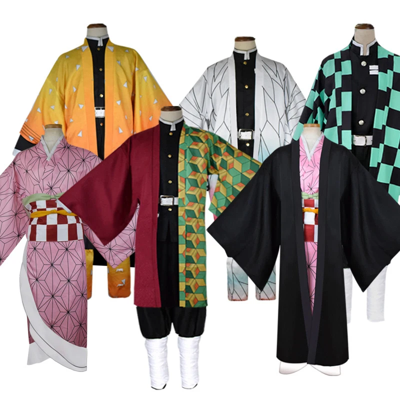 Костюм для косплея Demon Slayer Kimetsu no Yaiba парики Kamado Tanjirou Agatsuma Zenitsu Giyuu Tomioka японское