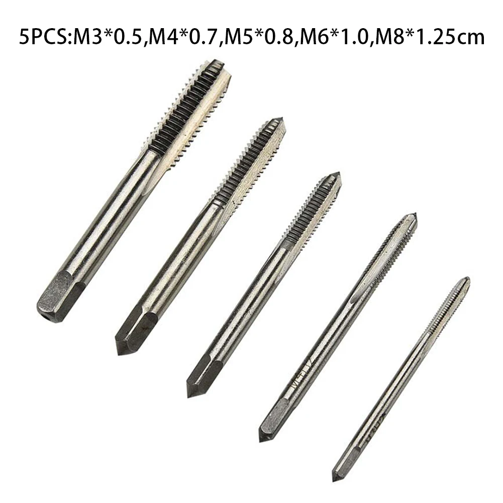

5pcs Metal Tap Industrial HSS Metric Taper Plug Set Thread Tapping Drill Bits