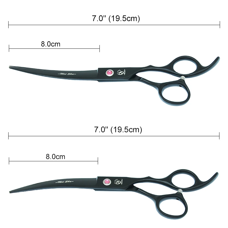 

7.0" Professional Japanese Steel Dog Grooming Scissors Curved Cutting Shears 40% Cut Rate Thinning Tesouras Pet Suppliers B0033A