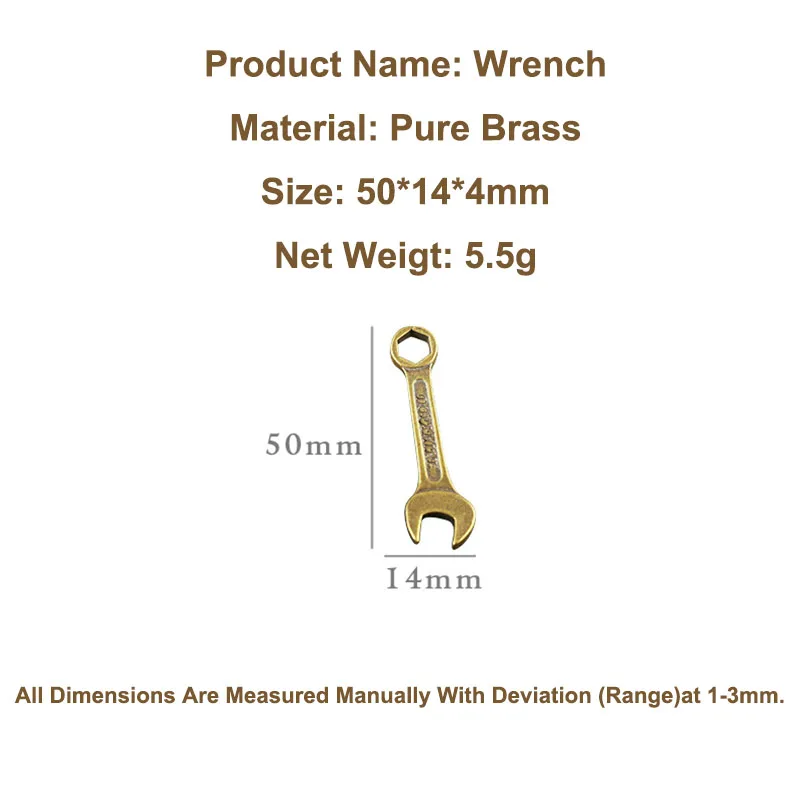 Мини двойная комбинация из чистой меди шестигранный ключ брелок подвеска