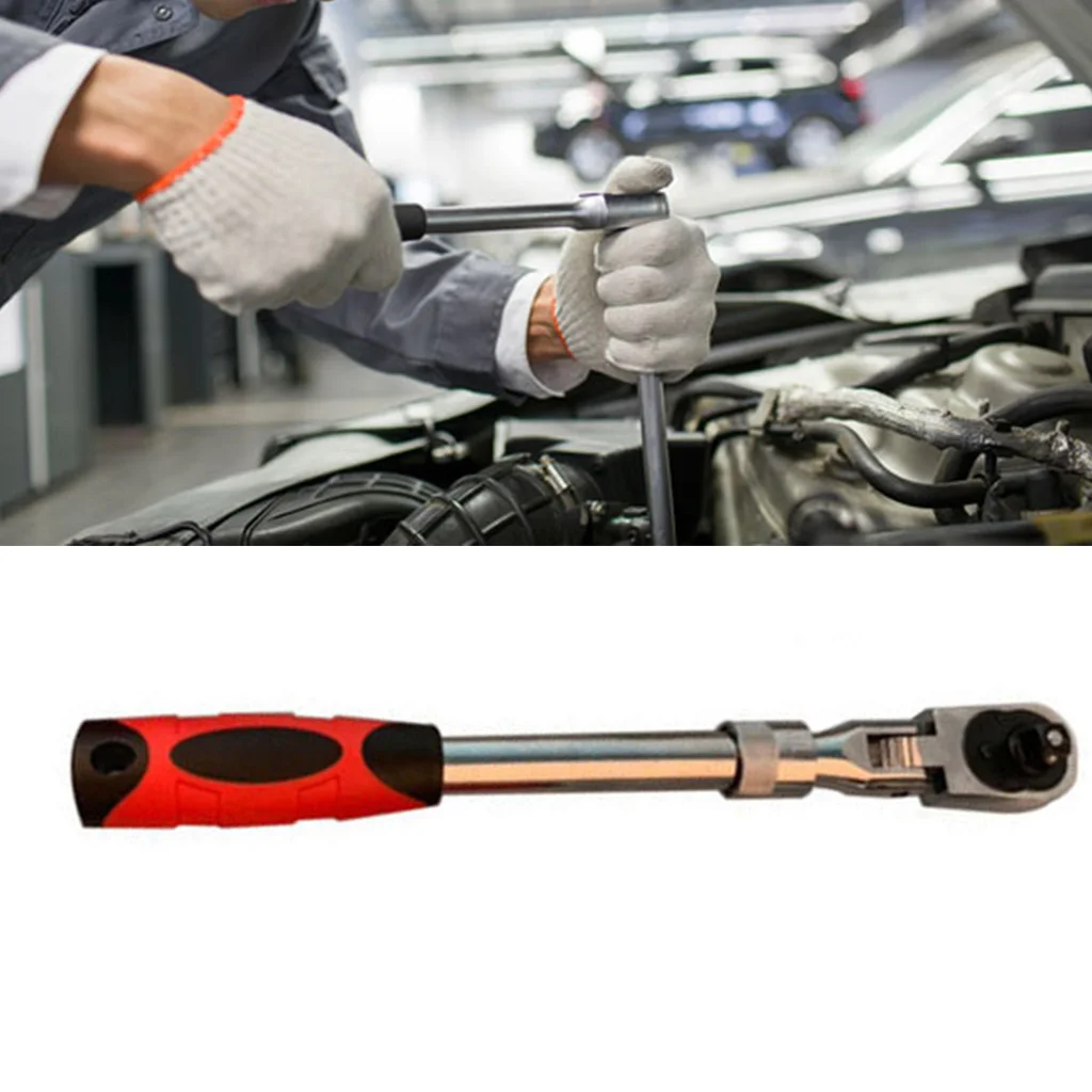

72-Tooth Extendable Flex-Head Ratchet Wrench 1/4 3/8 & 1/2-Inch Drives Carbon Steel Auto Mechanics/Confined Spaces