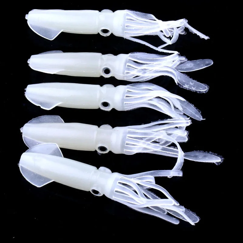 

Fishing Lure 5pcs 8g 9cm Squid Soft Lure pesca Night Fishing Lure Octopus Glow Rubber For Sea Fishing Wobbler Bait