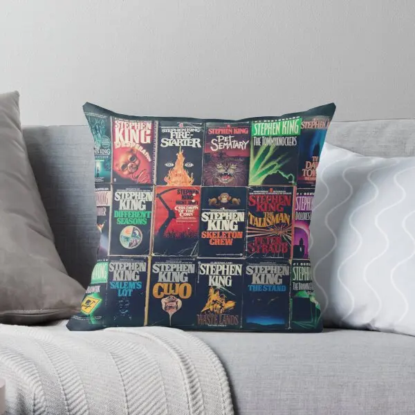 Stephen King Book Fronts Printing Throw Pillow Cover Polyester Peach Skin Soft Hotel Comfort Office Cushion Pillows not include