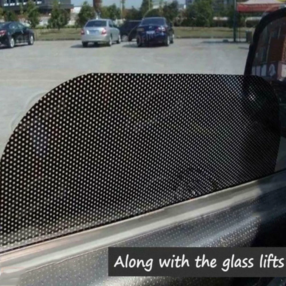 

2pcs Car Sunshade Stickers Auto Side Window Mesh Film Sticker UV Protection Windshield Net