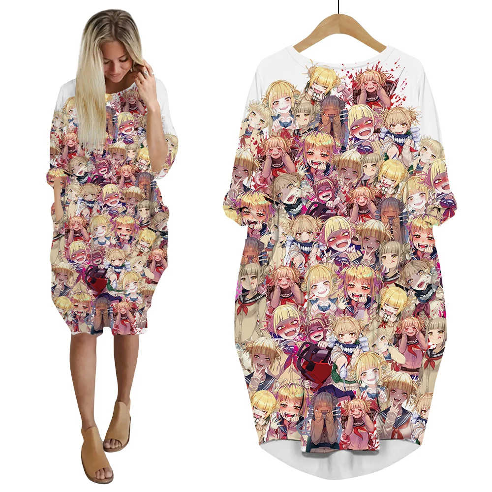

CLOOCL Anime My Hero Academia Dress Women 3D Printed Long Sleeve Hip Hop Streetwear Harajuku Female Casual Pocket Dresses