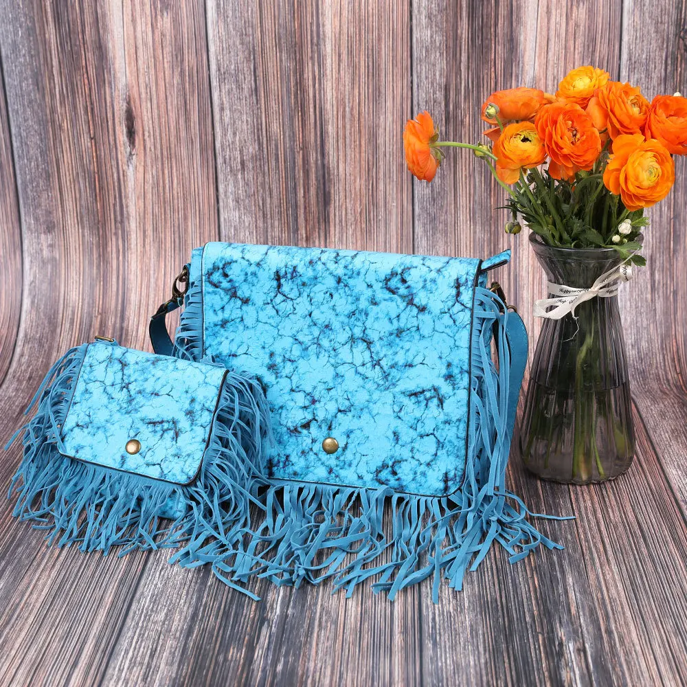 Fashion Mommy And Me Designer Shoulder Bag Crossbody Handbag Set Leopard Tassel Messenger Bags