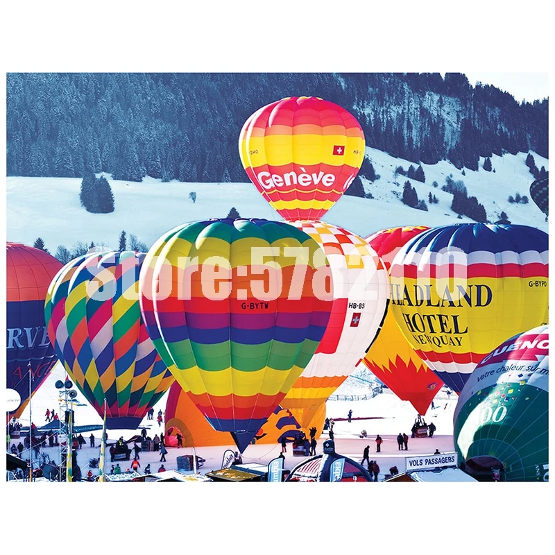 Алмазная 5D картина сделай сам зимний пейзаж воздушные шары рождественский