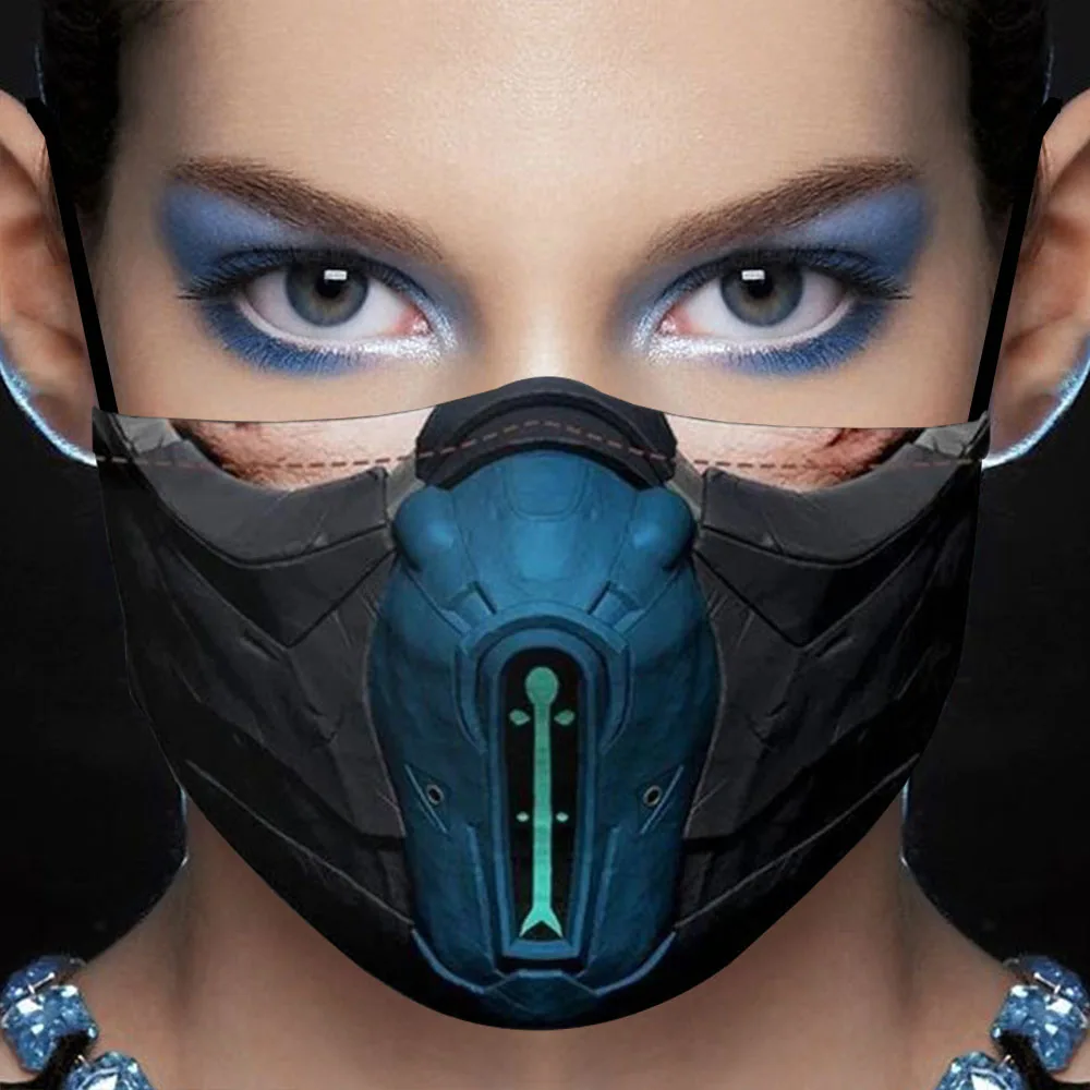 Маска для косплея Mortal Kombat женщин и мужчин многоразовая дышащая Пылезащитная