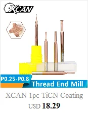 XCAN 10 шт. 3,0 мм карбидные Фрезы с ЧПУ с синим покрытием спиральные концевые фрезы для печатной платы фрезерный станок