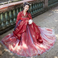 chinese style stage outfits for women sequin tang dynasty hanfu princess cosplay wide sleeve red princess costumes for carnival