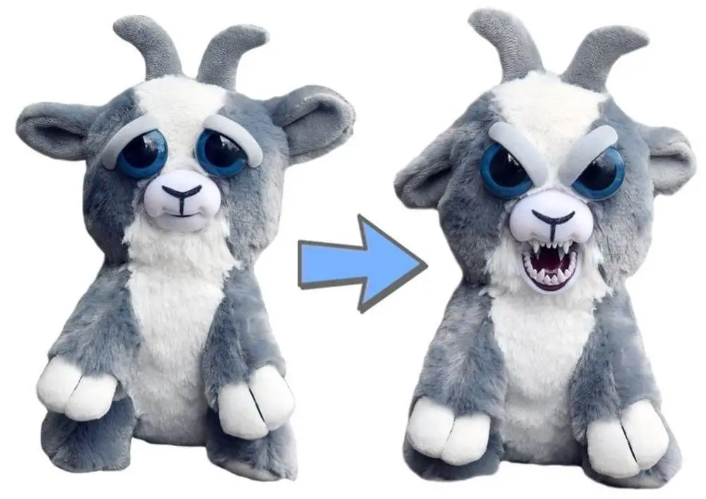 Goat Growl Веселые Домашние животные, меняющие лицо, единорог, мягкие игрушки для детей, плюшевый дракон, сердитые животные, кукла панда - Цвет: Goat Growl