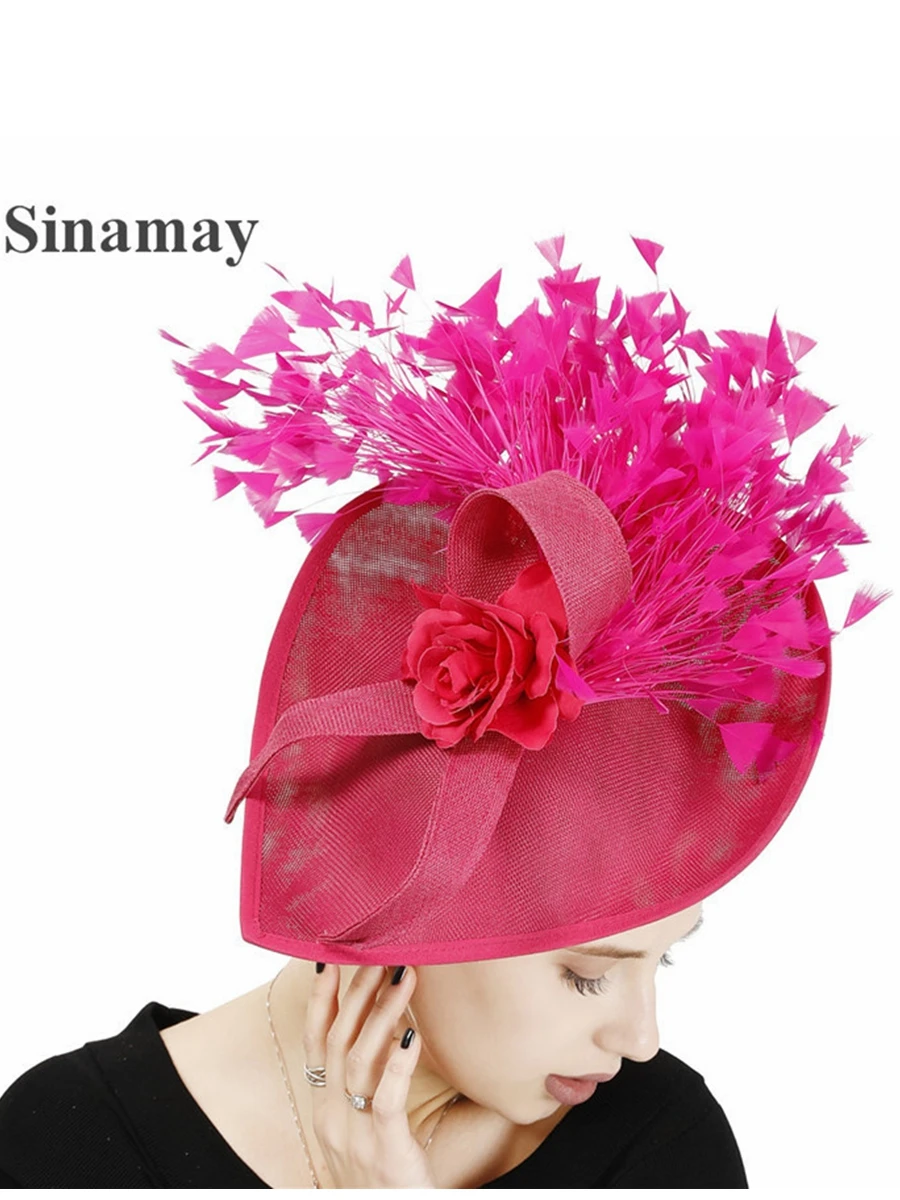 

Ladies Fascinators Millinery Hat Party Wedding Sinamay Hat Wide Brim Fedora Kentucky Derby Headpiece Church Hair Accessories