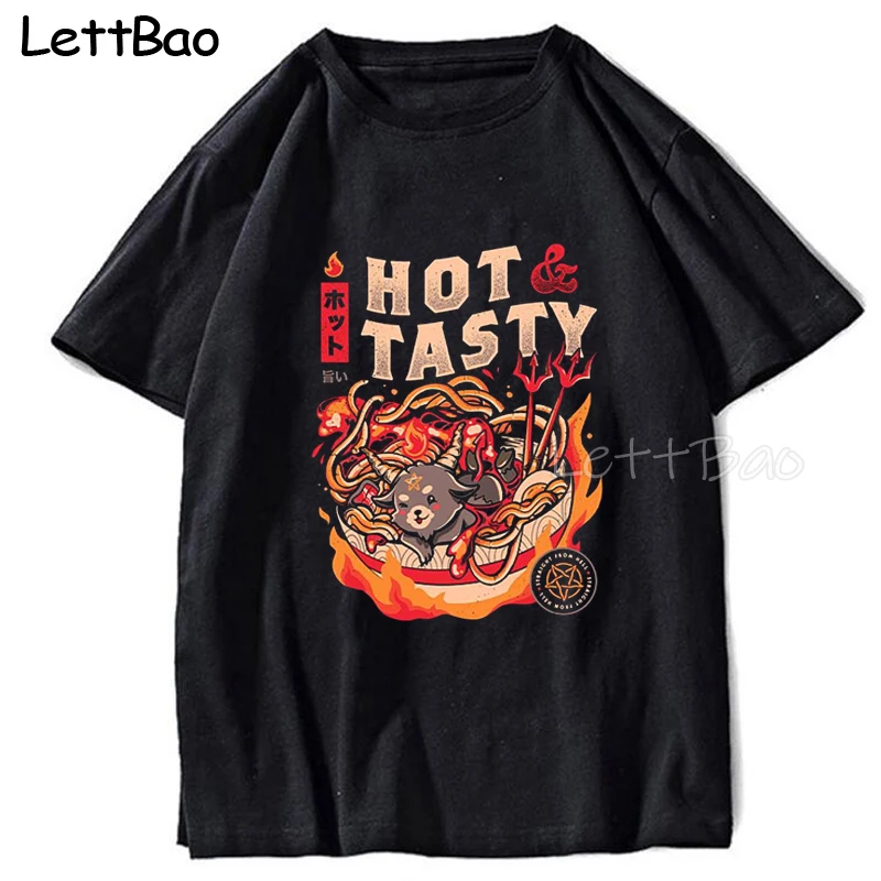 

Hot and Tasty Harajuku Man T Shirts Tees Shirt Tops Casual Cotton Black Short Sleeve Aesthetic Japanese Anime Manga T Shirt 2021