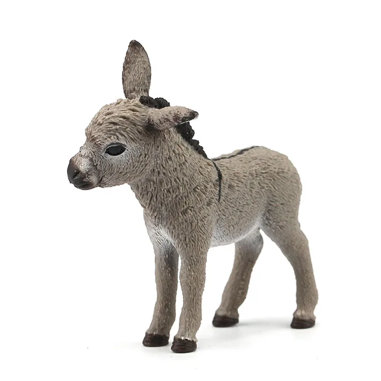little donkey Оригинальные оригинальные джунгли дикая жизнь зоопарк ферма животные наборы собака волк осел бык овца Бегемот фигурка детская игрушка для детей подарок - Цвет: little donkey
