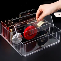clear makeup organizer makeup tools holder lipstick eye shadow powder cake box desktop cosmetic storage box home organizer